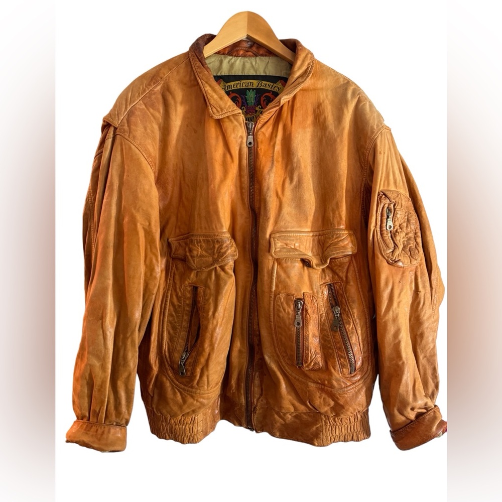Vintage Brown American Basics Bomber Jacket